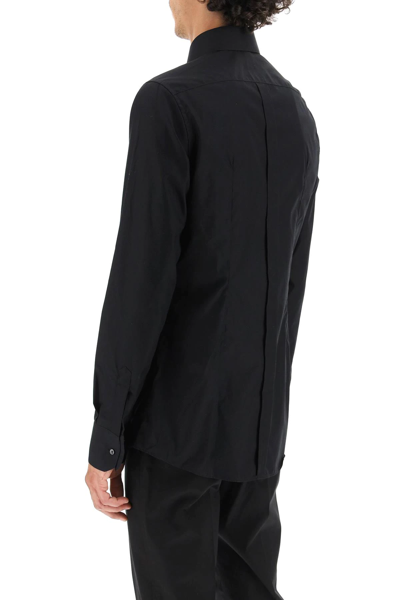 Shop Dolce & Gabbana Cotton Shirt With Dg Application In Black