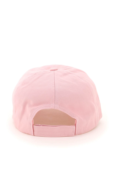 Shop Ganni Organic Cotton Baseball Cap In Pink