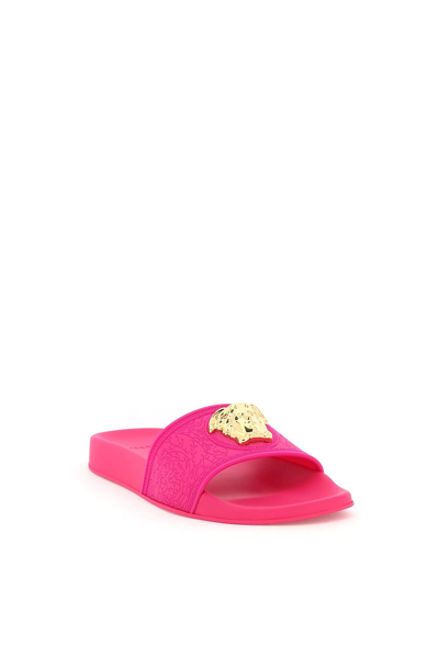 Versace Medusa-head Plaque Open-toe Slides