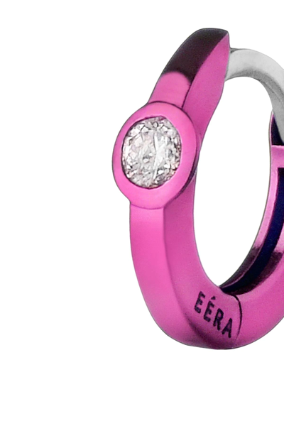 Shop Eéra Mini 18kt Single Earring With Diamond In Fuchsia