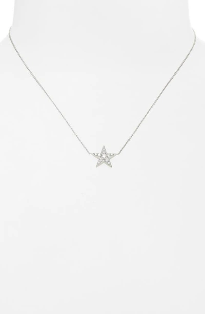 Shop Roberto Coin Diamond Star Pendant Necklace In White Gold