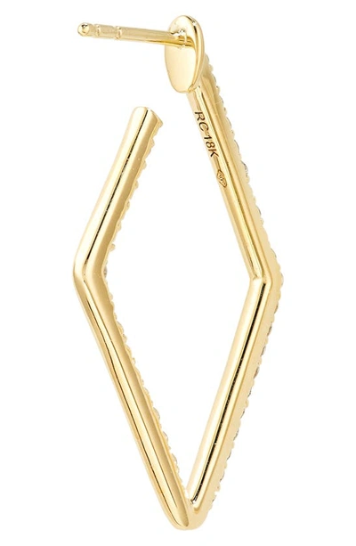 Shop Roberto Coin Inside Out Diamond Square Hoop Earrings In Yellow Gold