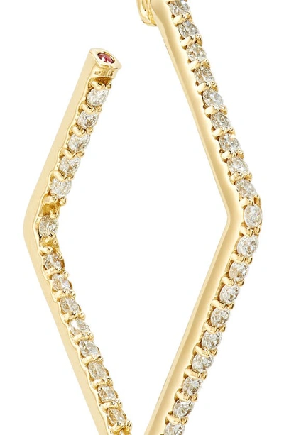 Shop Roberto Coin Inside Out Diamond Square Hoop Earrings In Yellow Gold