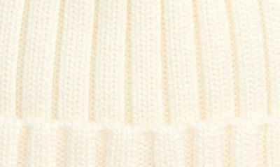Shop Moncler Logo Patch Rib Wool Beanie In White