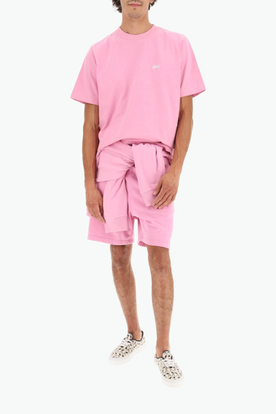 Shop Stussy Stock Logo Sweatshorts In Pink
