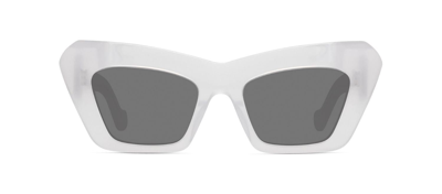Shop Loewe Chunky Anagram Lw 40036i 021a Cat Eye Sunglasses In Grey