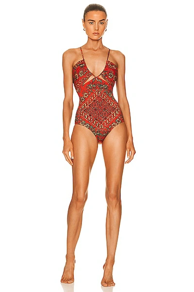 Shop Ulla Johnson Akami Maillot One Piece Swimsuit In Clementine