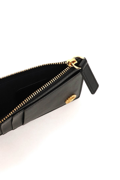 Shop Versace 'medusa' Zipped Cardholder In Black