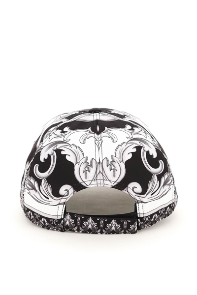 Shop Versace Silver Baroque Baseball Cap In Mixed Colours