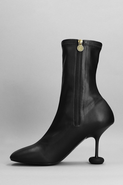 Shop Stella Mccartney High Heels Ankle Boots In Black Faux Leather