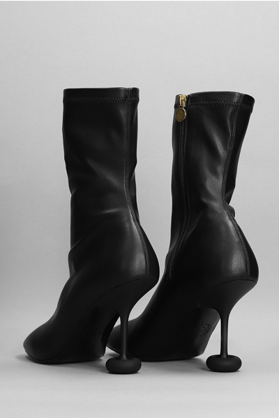 Shop Stella Mccartney High Heels Ankle Boots In Black Faux Leather