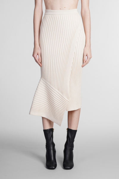 Shop Stella Mccartney Skirt In Beige Cotton