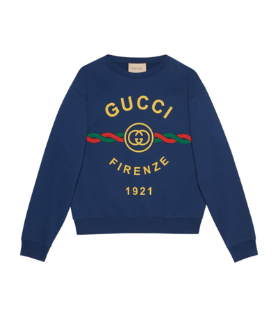Shop Gucci Firenze 1921 Sweatshirt In Blue