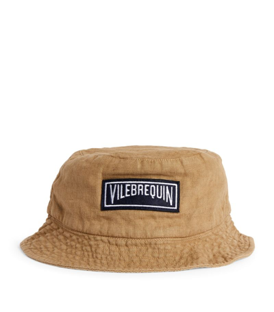 Shop Vilebrequin Linen Beny Bucket Hat In Beige