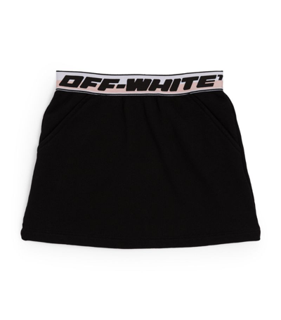 Shop Off-white Cotton Logo Skirt (4-12 Years) In Black