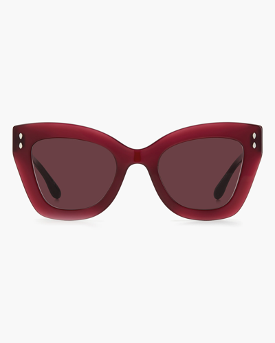Shop Isabel Marant Burgundy Cat-eye Sunglasses