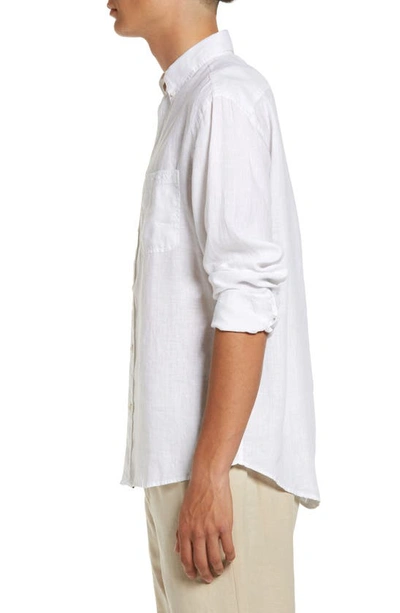 Shop Billy Reid Tuscumbia Standard Fit Linen Button-down Shirt In Optic White