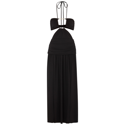 Shop Bec & Bridge Adaline Black Halterneck Cut-out Midi Dress