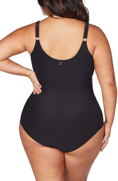 Shop Artesands Hues Delacroix Cross Front D- Cup & Up One-piece Swimsuit In Black