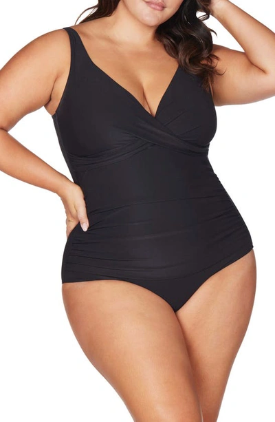 Shop Artesands Hues Delacroix Cross Front D- Cup & Up One-piece Swimsuit In Black