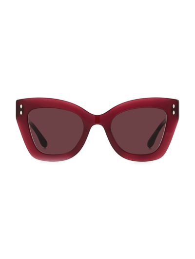 Shop Isabel Marant Women's 51mm Cat Eye Sunglasses In Burgandy