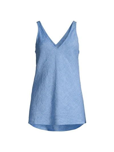 Shop Lilly Pulitzer Women's Florin Linen Tank Top In Blue Multi