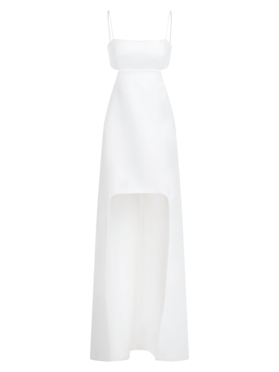 Shop Halston Women's Asher High-low Cut Out Gown In Chalk