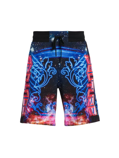 Shop Versace Jeans Couture Men's Galaxy Couture Bermuda Drawstring Shorts In Neutral