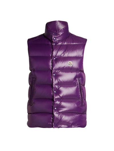 Shop Moncler Men's Tibb Quilted Vest In Purple