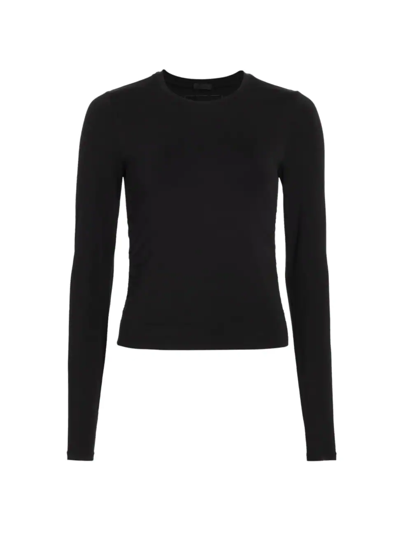 Shop Atm Anthony Thomas Melillo Women's Cropped Ruched-side Top In Black