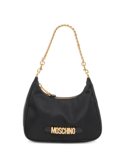 Moschino Leather Shoulder Bag In Fantasy Print Black At Nordstrom Rack