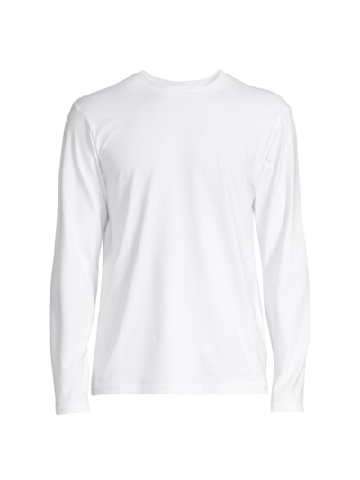 Shop Alo Yoga Men's Conquer Reform Crewneck Long-sleeved T-shirt In White
