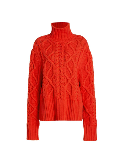 Shop Aknvas Women's Rue Wool Cable Knit Sweater In Sienna