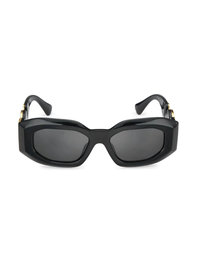 Shop Versace Men's Ve4425u Solid 54mm Acetate Sunglasses In Black