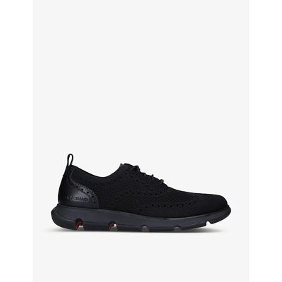 Shop Cole Haan Zerogrand Stitchlite Knitted Oxford Shoes In Black