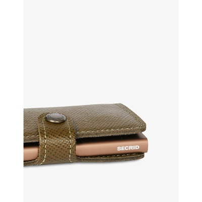 Shop Secrid Miniwallet Leather And Aluminium Wallet In Olive