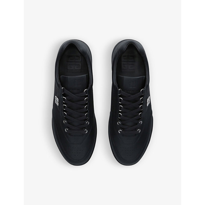 Shop Givenchy Mens Black G4 Brand-plaque Leather Low-top Trainers