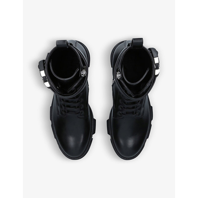 Shop Givenchy Men's Black Terra Logo-buckled Leather Combat Boots