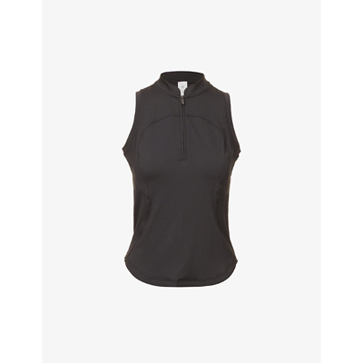 Shop Lululemon Tennis Tank Panelled Stretch-woven Top In Black