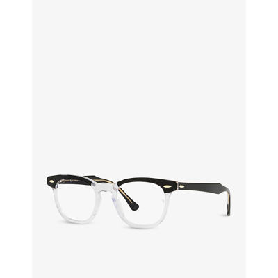 Ray Ban Rx5398 Hawkeye Square-frame Acetate Glasses In Black