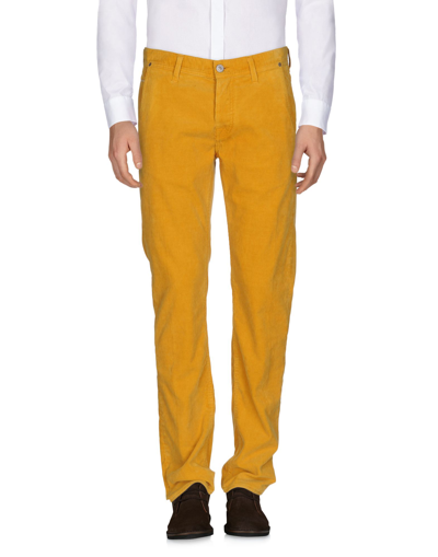 Shop Care Label Man Pants Ocher Size 29 Cotton, Elastane In Yellow