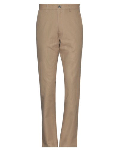 Shop Farah Man Pants Camel Size 34w-32l Cotton In Beige