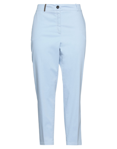 Shop Peserico Woman Pants Sky Blue Size 4 Cotton, Elastane