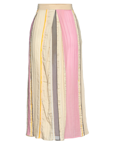 Shop Lorena Antoniazzi Woman Maxi Skirt Pink Size 8 Silk, Cotton, Acetate, Elastane