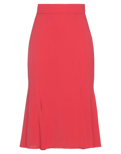 Shop Dolce & Gabbana Woman Midi Skirt Red Size 12 Silk, Elastane