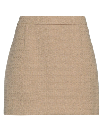 Shop Vicolo Woman Mini Skirt Khaki Size S Cotton, Polyester In Beige