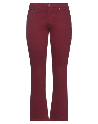 Shop Ottod'ame Woman Jeans Burgundy Size 27 Cotton, Elastane In Red