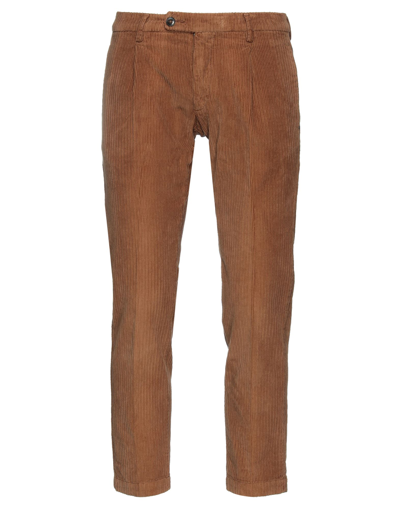Shop Gabardine Man Pants Camel Size 34 Cotton, Elastane In Beige