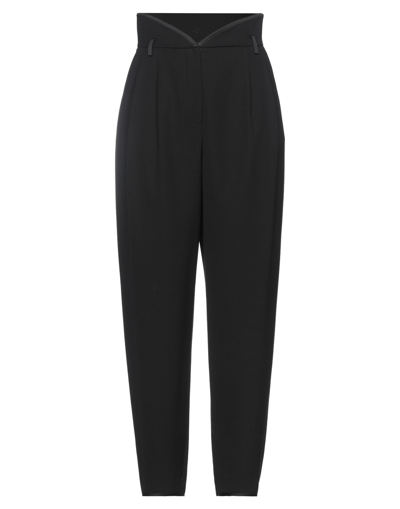 Shop Giorgio Armani Woman Pants Black Size 8 Polyester, Virgin Wool