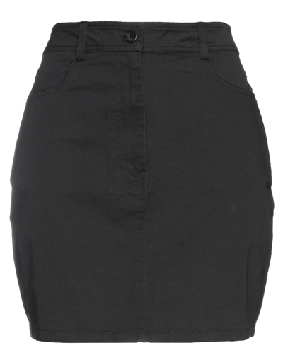 Shop Thinking Mu Woman Mini Skirt Black Size S Cotton, Lycra